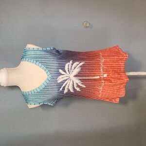 Amazon Essentials ombre summer palm tree sleeveless vneck tank top